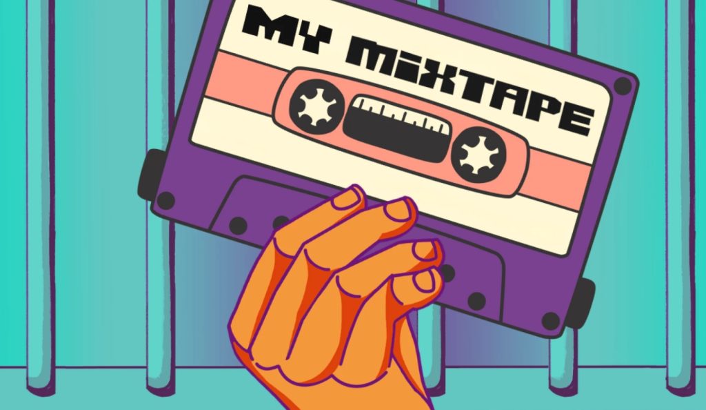Uncuffed My Mixtape image of hand holding a cassette tape 