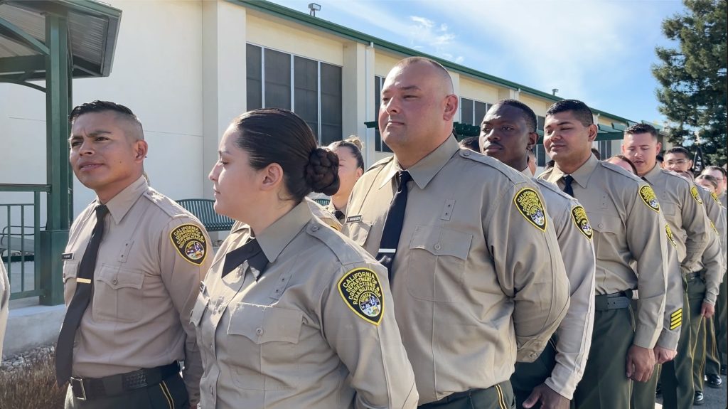 Tory Brandsen in line outside the graduation ceremony.