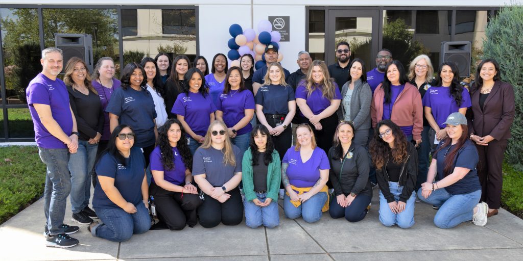 Group photo of the Office of Victim and Survivor Rights and Services at the kick-off event at headquarters in Elk Grove.