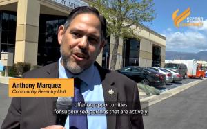 Second Chance Expo with parole official speaking.