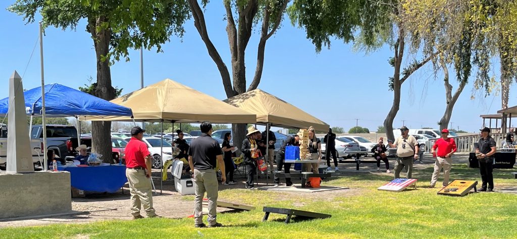 CSP-Corcoran staff enjoy outside games as part of a Health and Wellness Fair staff appreciation event.