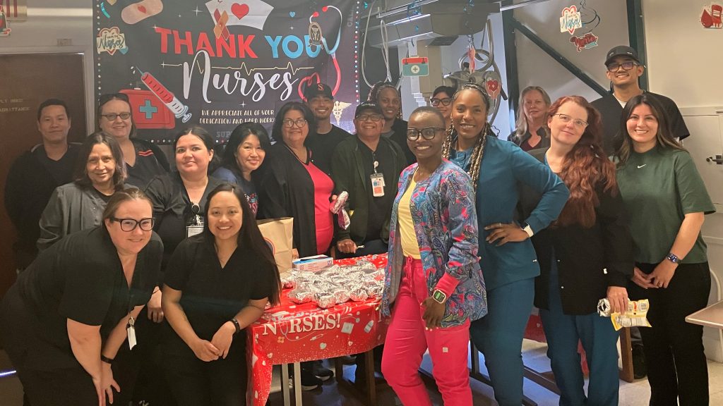 Treats offered to nursing staff at California Rehabilitation Center (CRC) in Norco, California, as part of National Nurses Week 2025.