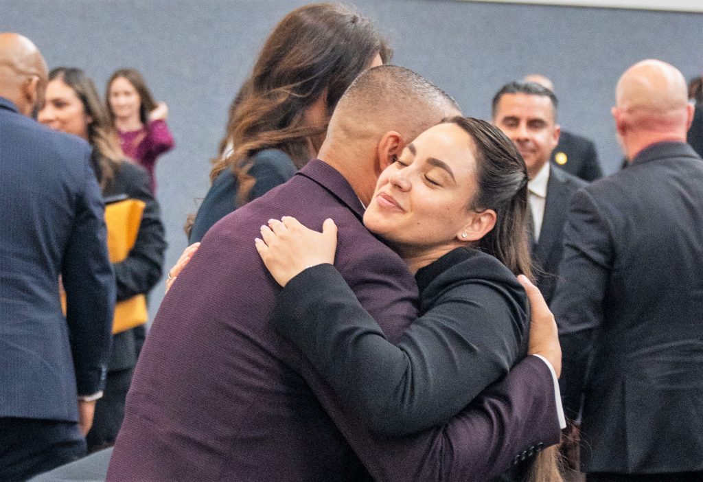 Hugs and smiles at the parole agent academy graduation held Friday, May 2.