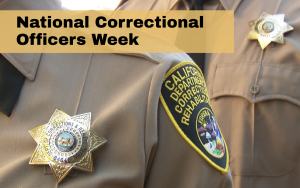 National Correctional Officers Week with badge and shoulder patch.