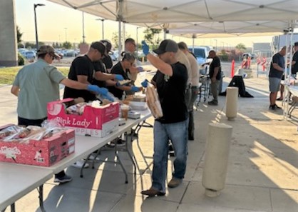 PVSP gathered at Corcoran State Hospital to take part in a fundraiser for a correctional officer's family after his passing.