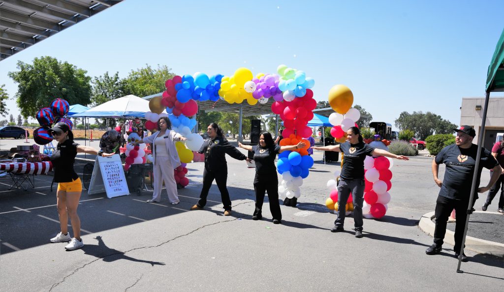 Exercising at Valley State Prison's staff wellness fair.