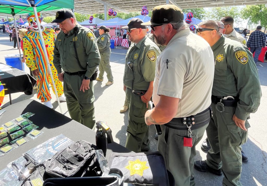 Custody staff check out the vendors at the staff wellness fair at Valley State Prison.