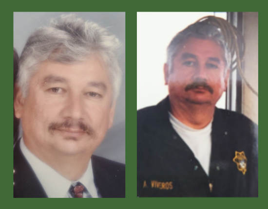 Armando Viveros in his uniform and one of him after retiring.