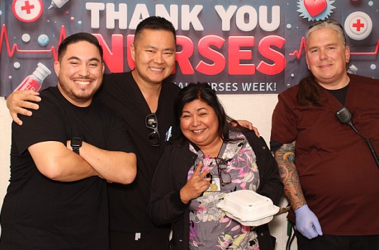 Four people at Wasco State Prison during Nurses Week.