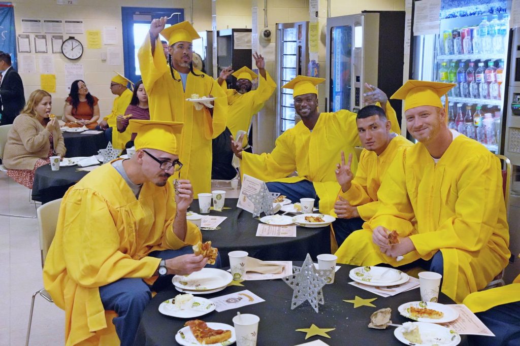 Celebrating with others on Facility 4B at CSP-Corcoran.