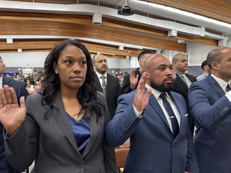new parole agents are sworn in during the graduation ceremony at the Basic Parole Agent Academy, Class 2-25P.