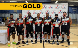 Team San Quentin, with CDCR staff players from three institutions, wear their gold medals they won at the US Police and Fire Championships held in San Diego.