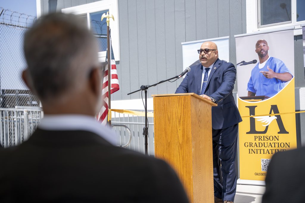 Acting Warden Mejia speaks at CIM.