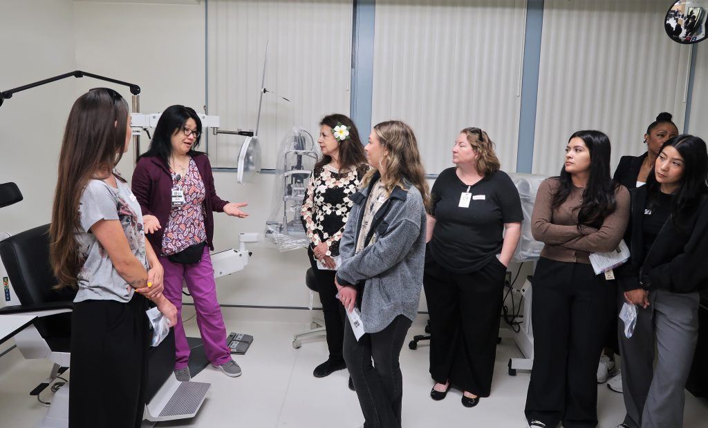 Touring the medical area of CRC. 