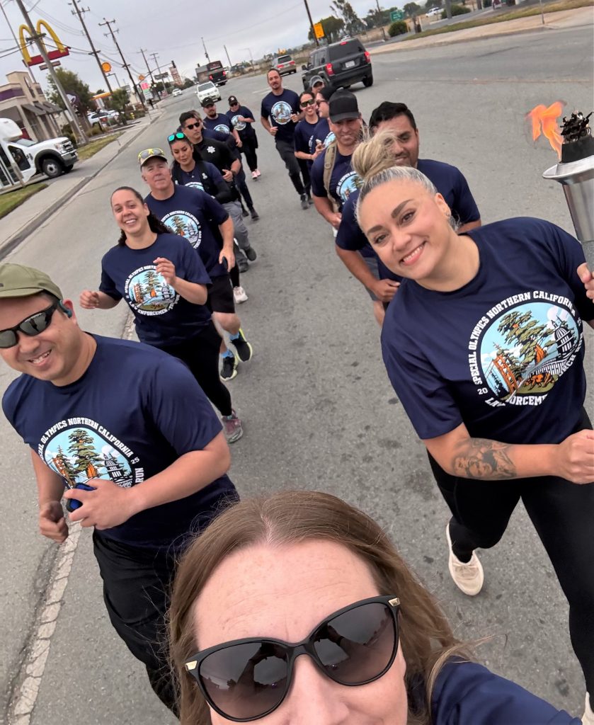 CDCR and CCHCS staff from the Correctional Training Facility at Soledad and Salinas Valley State Prison volunteer for the Law Enforcement Torch Run benefiting the Special Olympics Northern California.