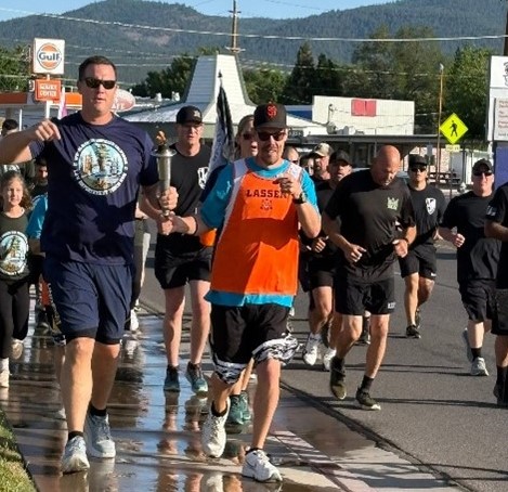 High Desert State Prison Law Enforcement Torch Run through Susanville, California. 