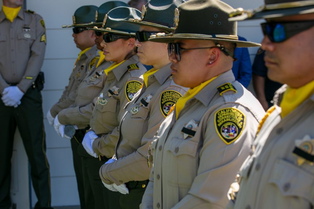CDCR Honor Guard at the funeral home near Sacramento.