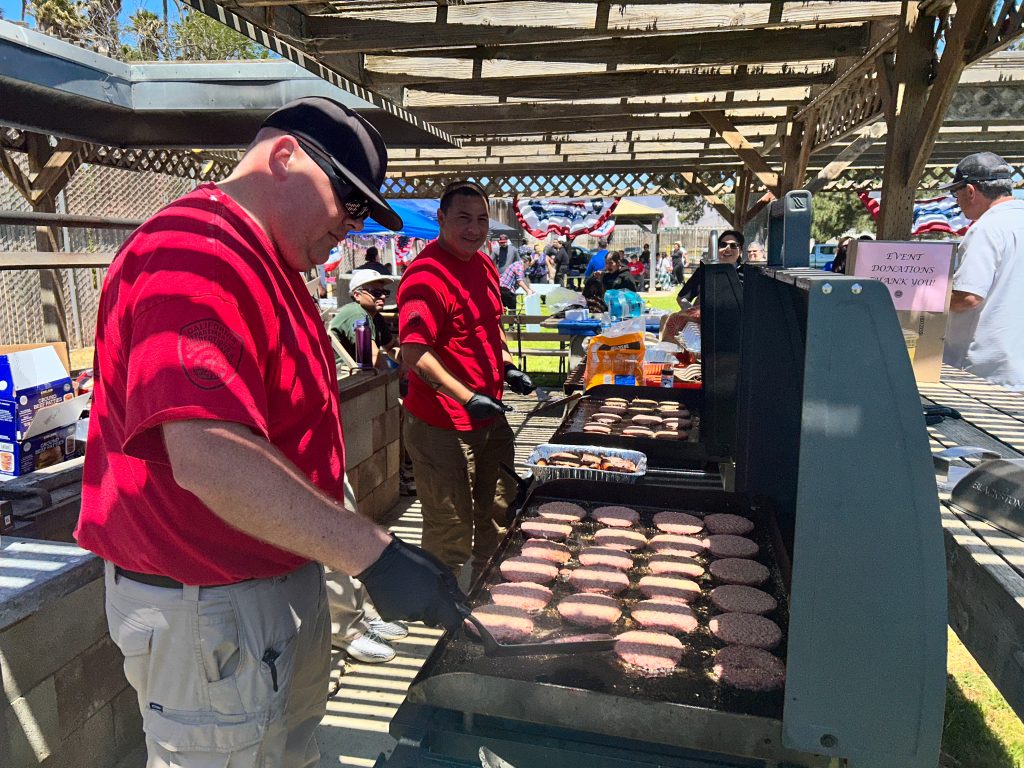 Grilling burgers at CTF.
