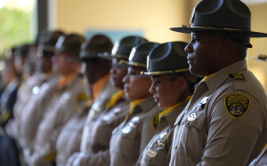 Honor Guard at Parole Agent Joshua Byrd memorial service.