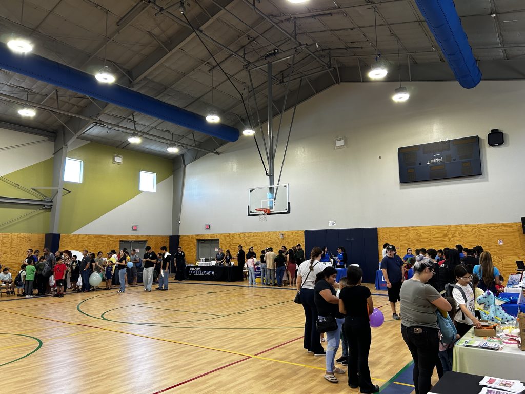 Kids at a back-to-school supply drive in Delano.