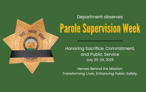 DAPO Parole Supervision Week 2025 with mourning ribbon over badge.
