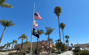Flags flying at half-staff across California institutions honoring the death of Parole Agent Joshua Byrd, killed in the line of duty, as staff express their condolences to the family and coworkers.
