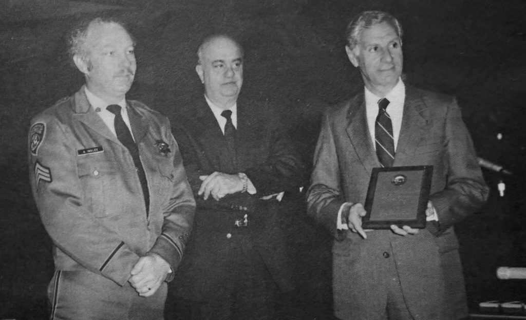 1988 sergeant receives a special award from the agency secretary and governor. 