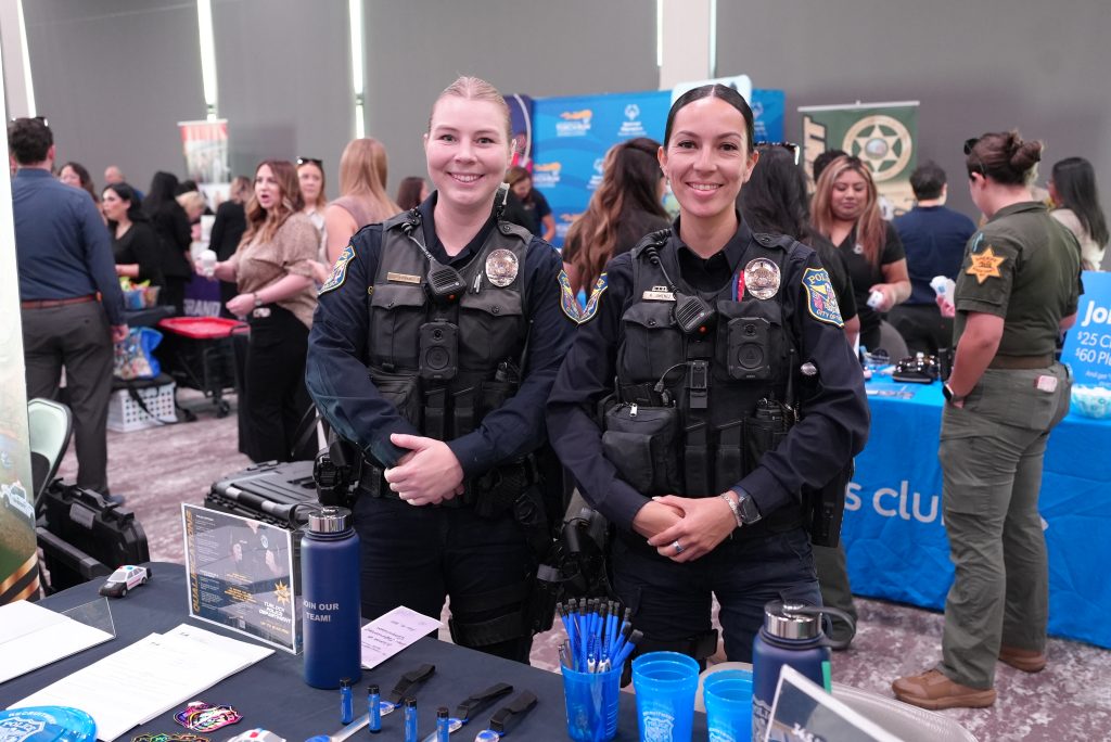 Police officer recruiters at the symposium.