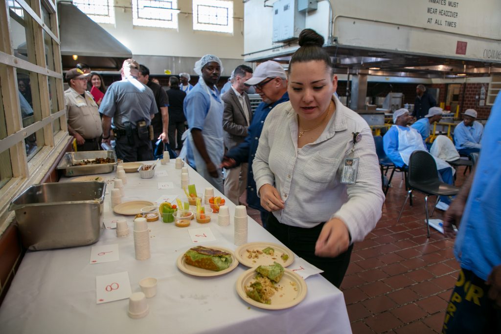 Judging table at CTF for hummus competition challenge.