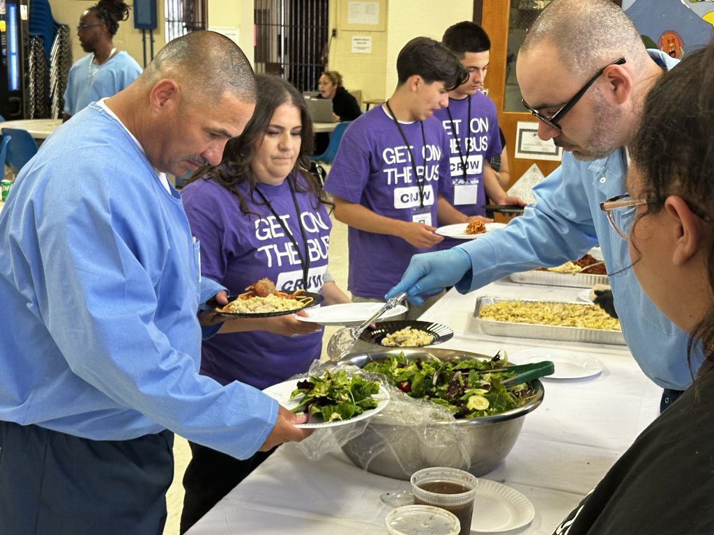 Families are served lunch at CTF-Soledad during Get on the Bus.