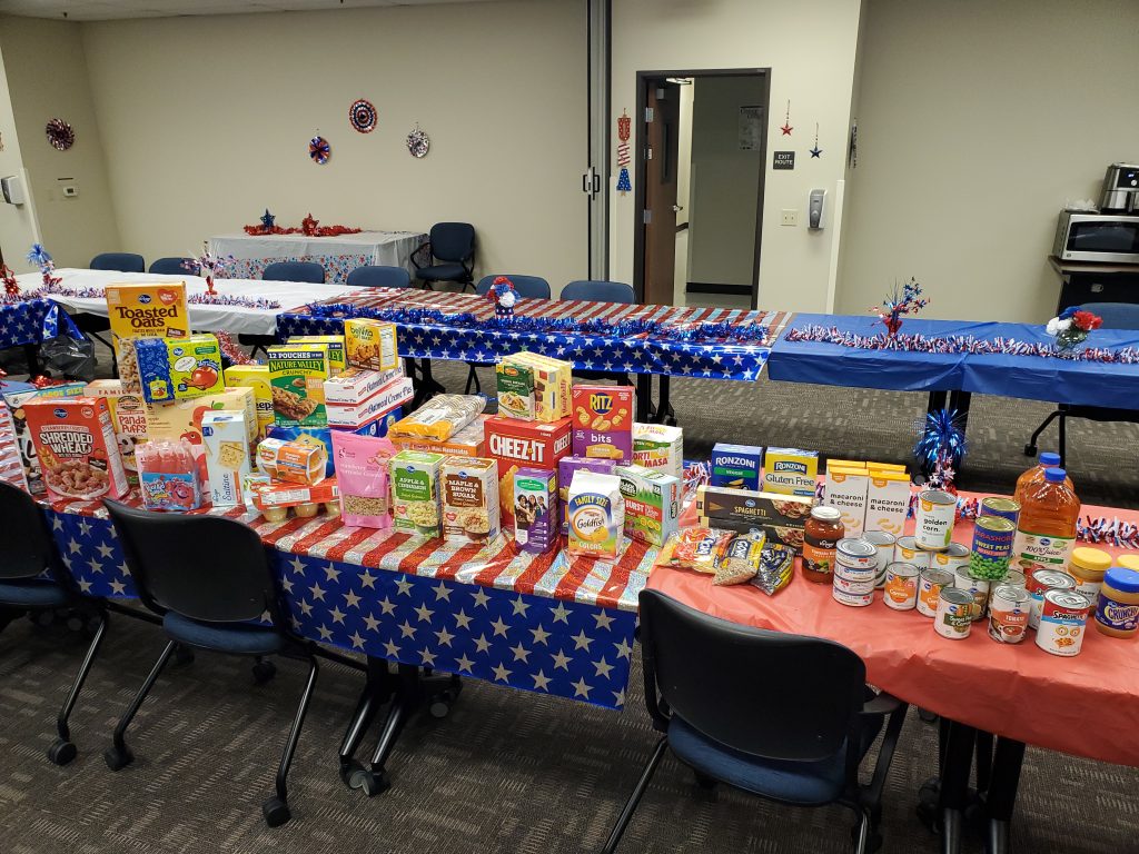 DAPO third annual food drive supplies ready for donation.