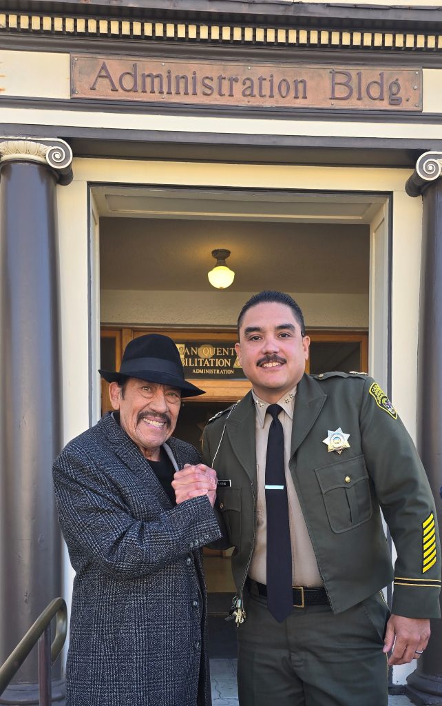 Meeting correctional staff at San Quentin.