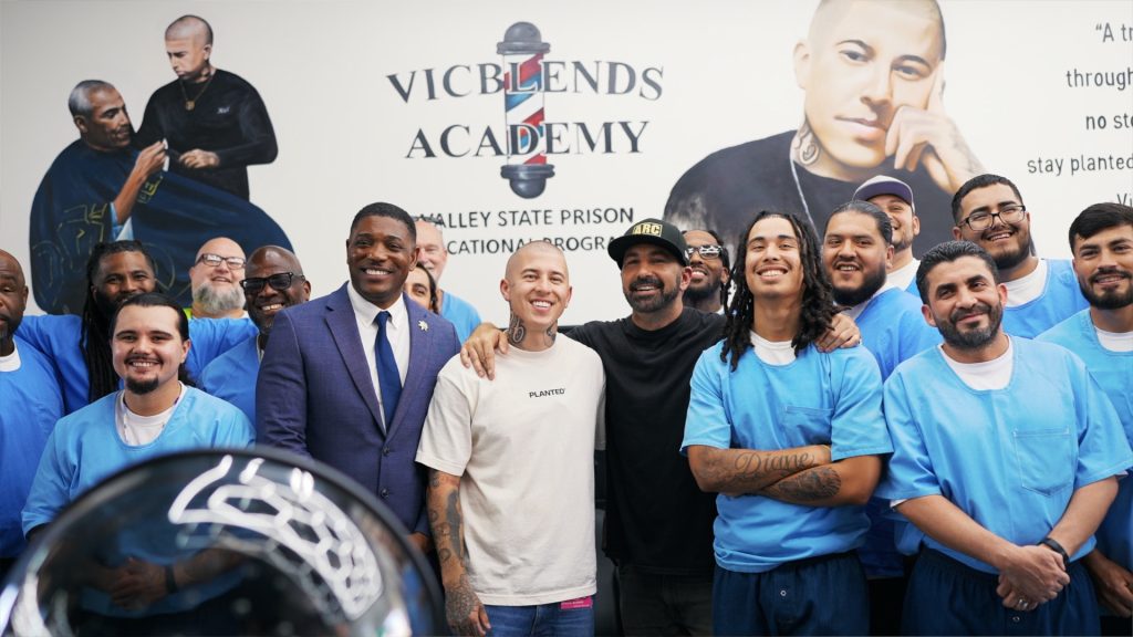 VicBlends Academy, a barbering school at Valley State Prison, group photo.