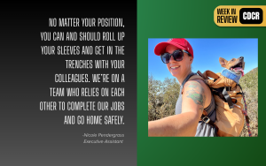 Week in Review feature image, Nicole Pendergrass and her dog. August 15, 2025