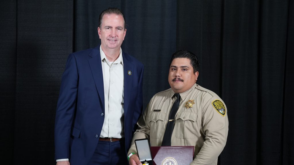 2025 Bronze Star to Correctional Officer Adrian Jara Gasca, presented by Secretary Jeff Macomber.