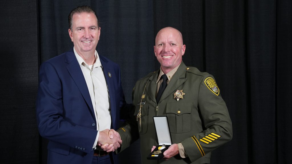 Charles Morelock, lieutenant, with Bronze Star. 