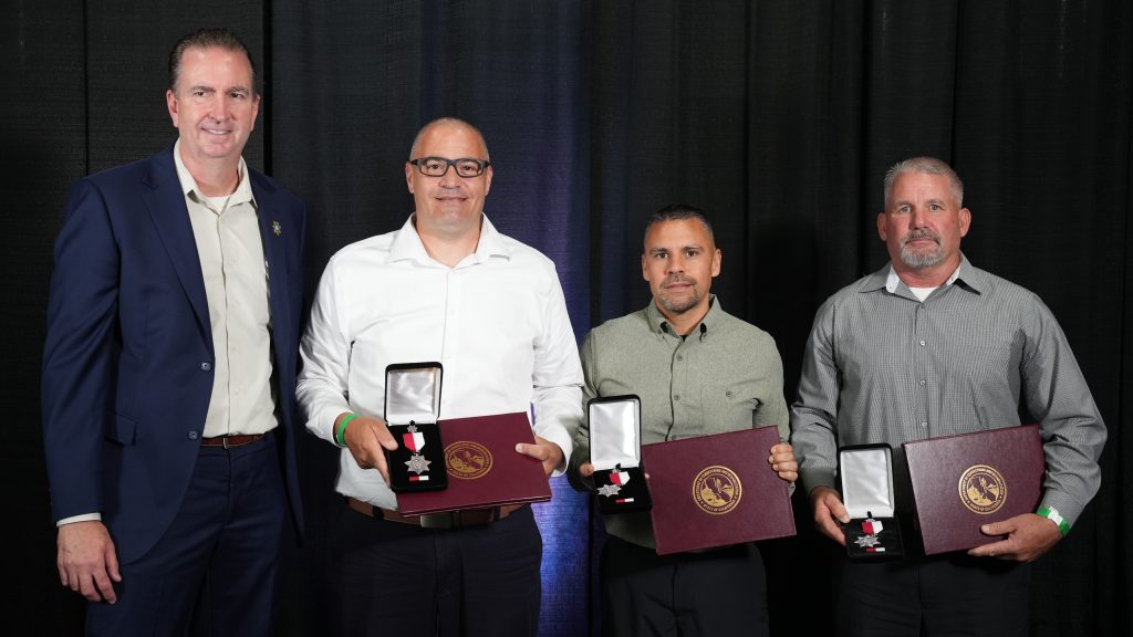 2025 MOV Silver Secretary presents Silver Star medals to Steve Smith, Ryan Diangson, and Jeremy Mcghee