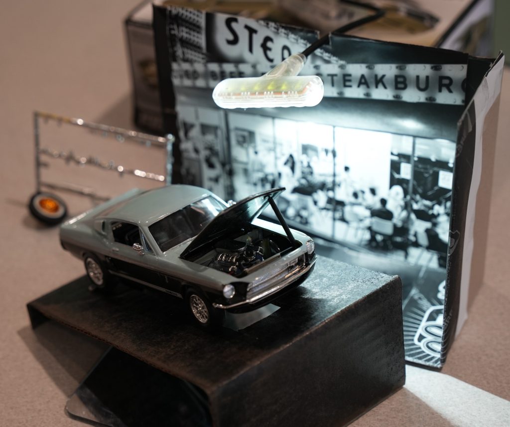 Model car of a Ford Mustang Fastback