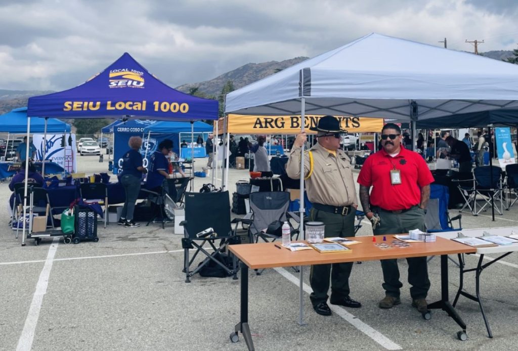 Booths at the CCI Tehachapi wellness fair.
