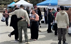 Staff members at the CCI-Tehachapi health and wellness fair.