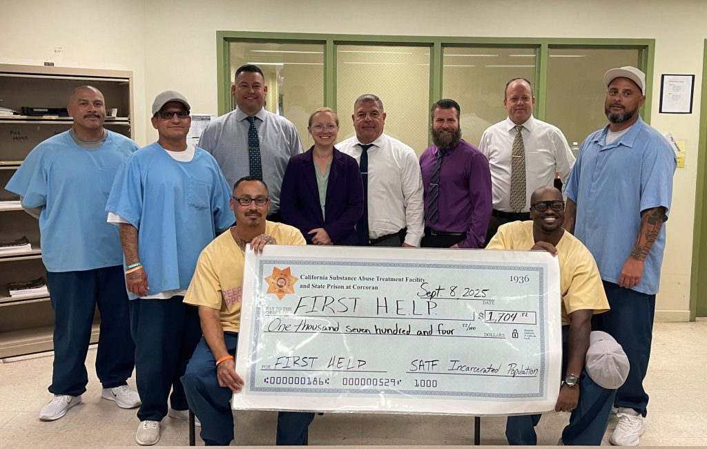 SATF donating check to FIRST HELP