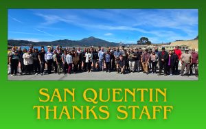 Group photo of San Quentin Rehabilitation Center Business Services staff at an appreciation event marking the end of summer.