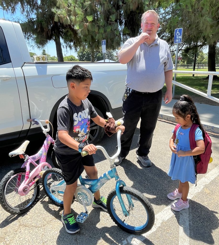 A bicycle giveaway with Valley State Prison.