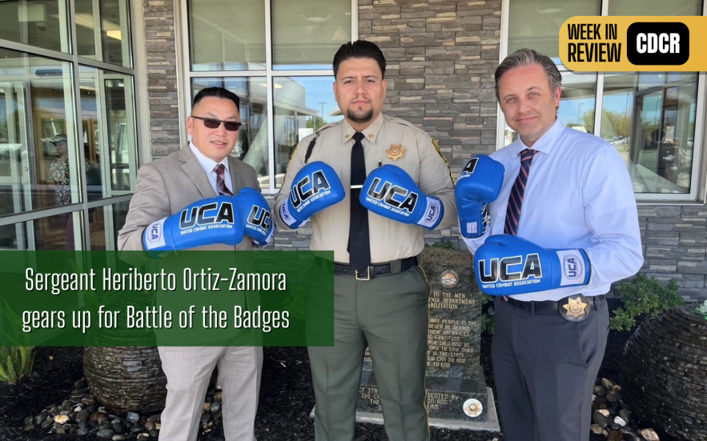Correctional Sergeant Heriberto Ortiz-Zamora gears up for his boxing match at the Battle of the Badges