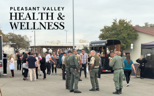 Pleasant Valley State Prison health and wellness fair with food trucks and beverage carts.