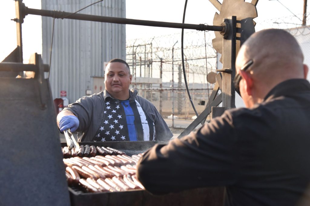 Barbecue for staff at Avenal State Prison Halloween family night.