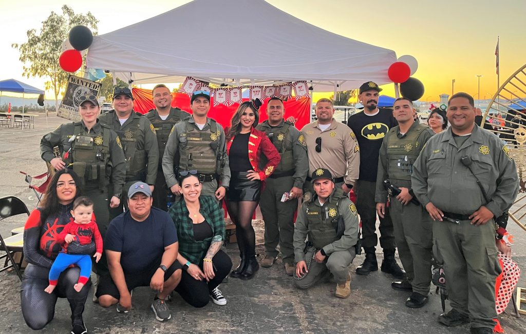 First Trunk-or-Treat for staff at Centinela State Prison, group photo of staff.