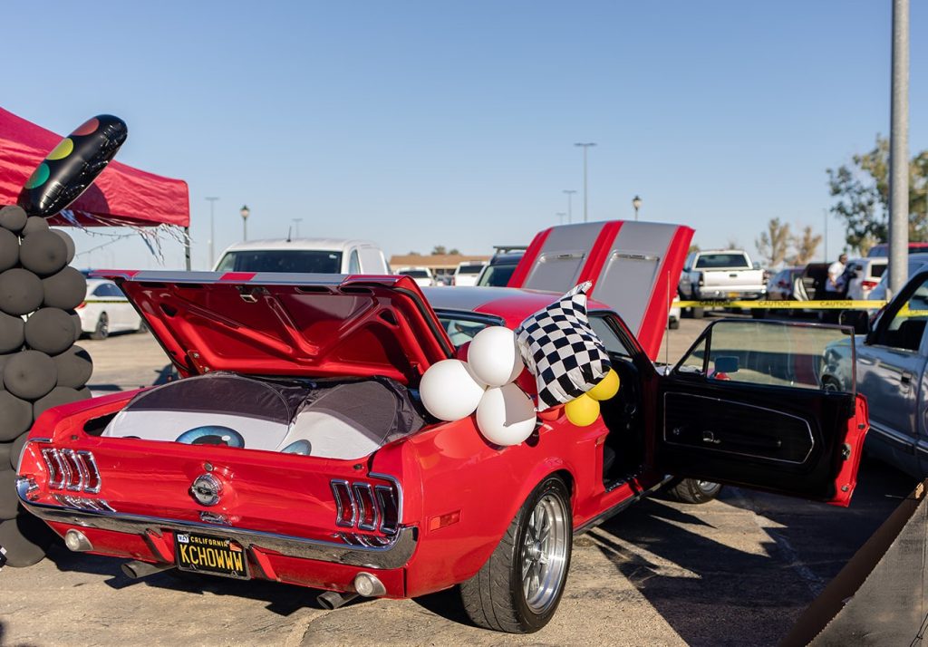 A car decorated for the Trunk-or-Treat Halloween festival at Centinela State Prison.