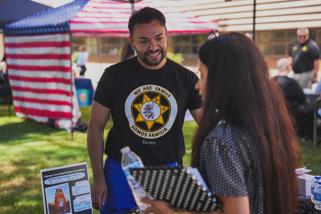 staff talking to CCWA vendor