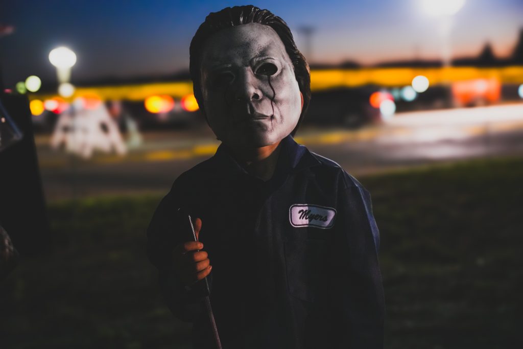 child dressed up as Michael Myers